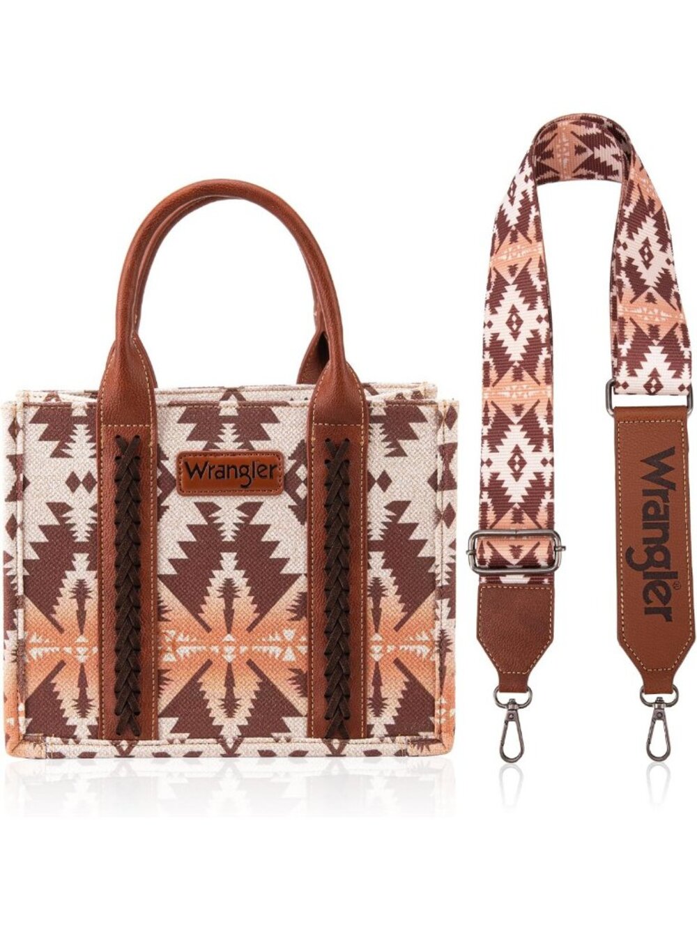 Stylish Western Tote Bag for Women - Aztec Print, Top Handle & Detachable Strap